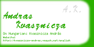 andras kvasznicza business card